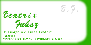 beatrix fuksz business card